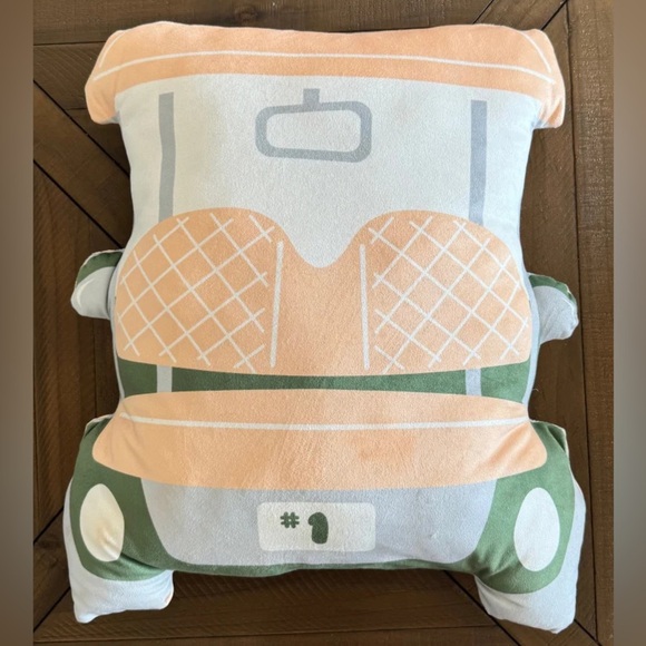 LARGE Golf Cart 3D Throw/Decorative Pillow | Color: Peach/Green/Grey | NEW⛳️🏌️ - Picture 1 of 4